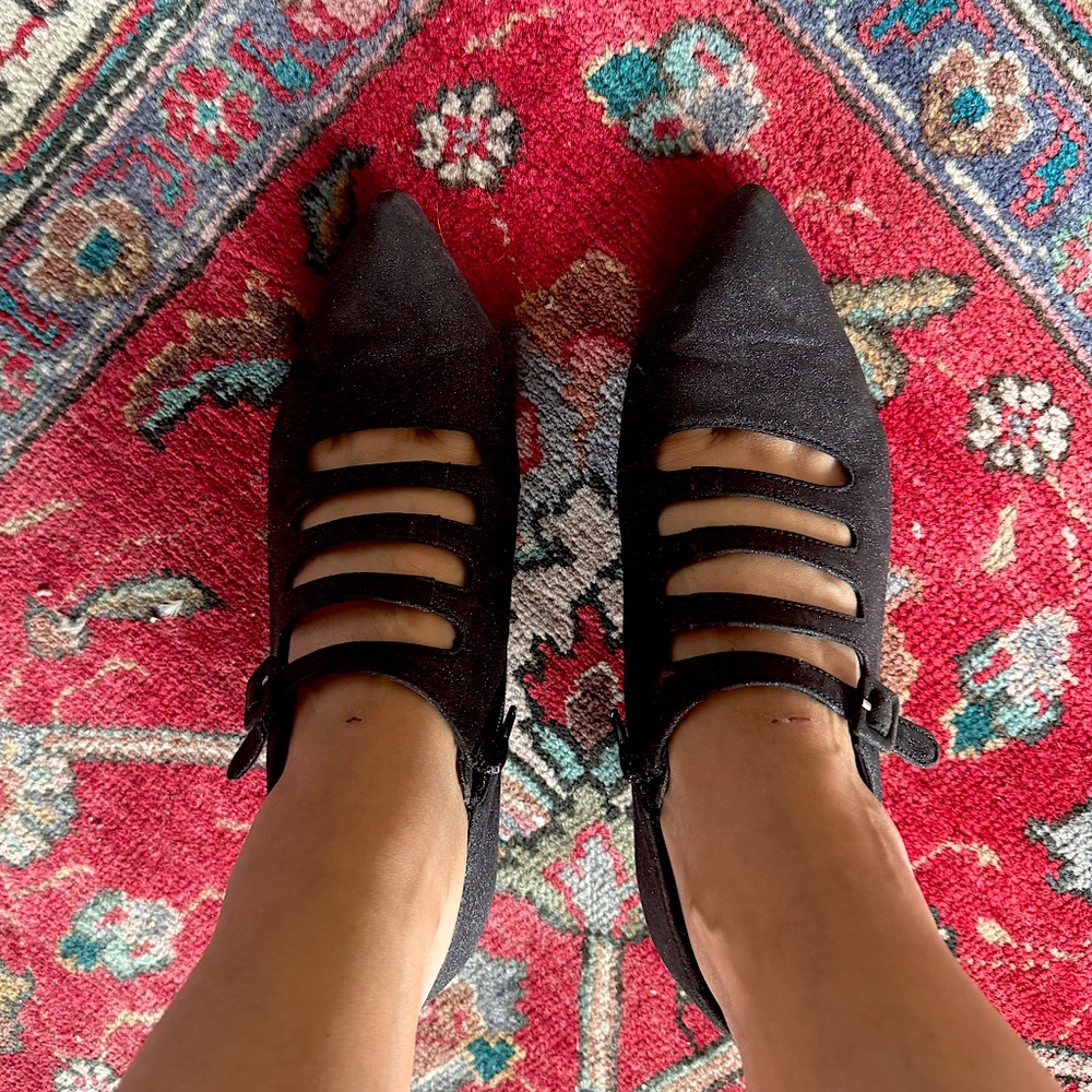 Jeffery Campbell glittery witchy platform pumps